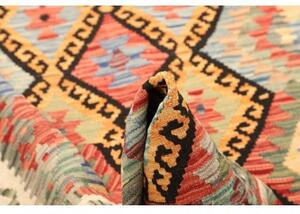 Tappeto Kilim Geometrico Rosso Multicolore 121x176 Cm