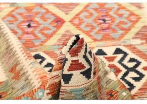 Tappeto Kilim Geometrico Arancione Blu Scuro 120x186 Cm