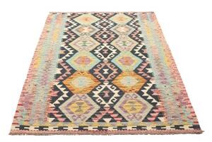 Tappeto Kilim Geometrico Blu Scuro Multicolore 129x179 Cm