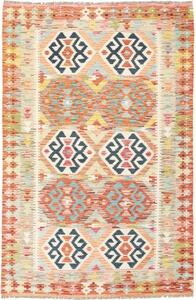 Tappeto Kilim Geometrico Arancione Azzurro 120x186 Cm