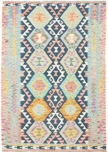Tappeto Kilim Geometrico Blu Scuro Multicolore 129x179 Cm