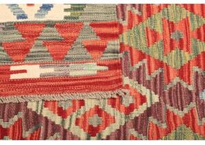 Tappeto Kilim Geometrico Avorio Rosso Corallo 127x175 Cm