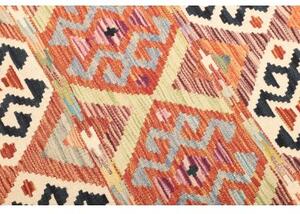 Tappeto Kilim Geometrico Arancione Blu Scuro 120x186 Cm