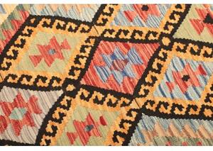 Tappeto Kilim Geometrico Rosso Multicolore 121x176 Cm