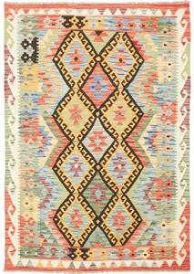 Tappeto Kilim Geometrico Rosso Multicolore 121x176 Cm