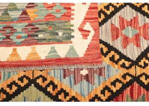Tappeto Kilim Geometrico Rosso Multicolore 121x176 Cm