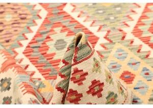 Tappeto Kilim Geometrico Avorio Rosso 129x186 Cm