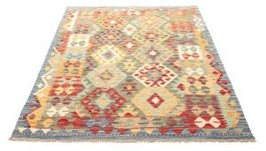 Tappeto Kilim Stilizzato Verde Salvia Rosso Mattone 128x175 Cm