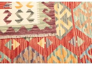 Tappeto Kilim Stilizzato Rosso Beige 133x173 Cm
