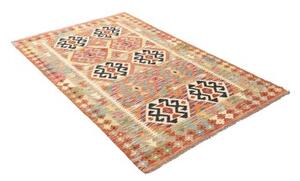 Tappeto Kilim Geometrico Arancione Blu Scuro 120x186 Cm
