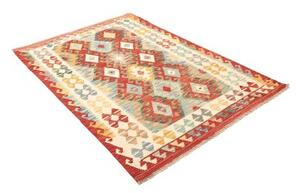 Tappeto Kilim Geometrico Rosso Corallo Avorio 126x178 Cm