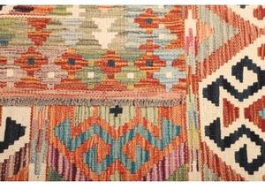 Tappeto Kilim Geometrico Arancione Blu Scuro 120x186 Cm