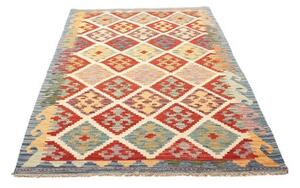 Tappeto Kilim Geometrico Rosso Bianco 126x186 Cm