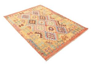 Tappeto Kilim Geometrico Arancione Giallo 128x177 Cm