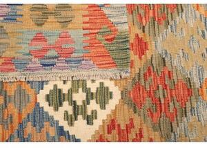Tappeto Kilim Geometrico Beige Blu 128x178 Cm