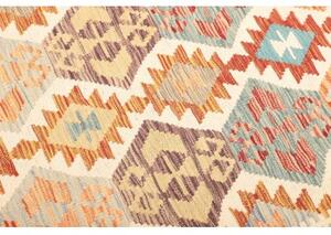 Tappeto Kilim Geometrico Beige Arancione 125x189 Cm