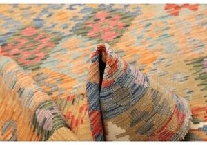Tappeto Kilim Geometrico Beige Blu 128x178 Cm