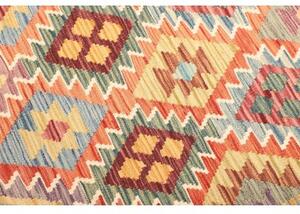 Tappeto Kilim Geometrico Arancione Giallo 128x177 Cm