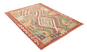 Tappeto Kilim Geometrico Rosso Mattone Verde Salvia 133x171 Cm