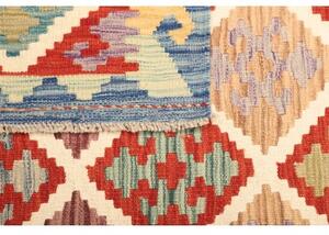 Tappeto Kilim Geometrico Rosso Bianco 126x186 Cm