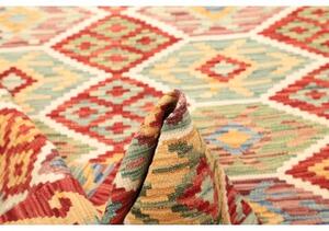 Tappeto Kilim Geometrico Rosso Multicolore 125x178 Cm