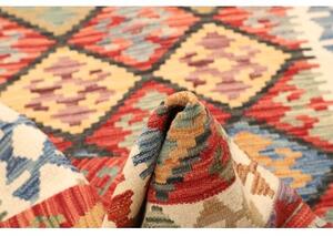Tappeto Kilim Geometrico Rosso Avorio 125x200 Cm