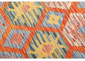 Tappeto Kilim Geometrico Azzurro Arancione 127x172 Cm