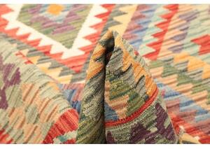Tappeto Kilim Geometrico Rosso Mattone Verde Salvia 133x171 Cm