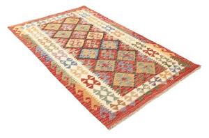 Tappeto Kilim Geometrico Rosso Avorio 125x200 Cm