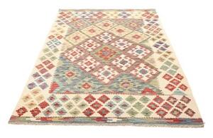 Tappeto Kilim Geometrico Avorio Multicolore 132x178 Cm