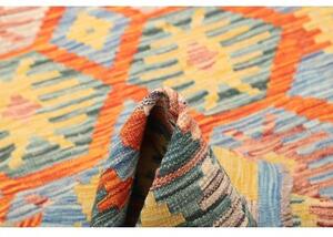Tappeto Kilim Geometrico Azzurro Arancione 127x172 Cm
