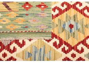 Tappeto Kilim Geometrico Verde Salvia Rosso 127x178 Cm