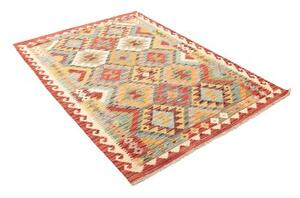 Tappeto Kilim Geometrico Rosso Mattone Beige 131x183 Cm