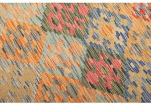 Tappeto Kilim Geometrico Beige Blu 128x178 Cm