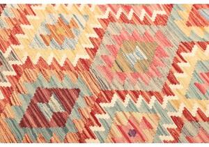 Tappeto Kilim Geometrico Rosso Azzurro 138x182 Cm