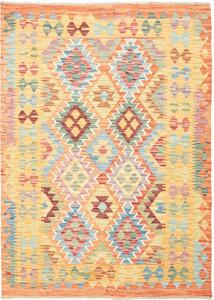 Tappeto Kilim Geometrico Arancione Giallo 128x177 Cm