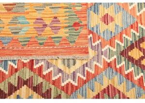Tappeto Kilim Geometrico Arancione Giallo 128x177 Cm