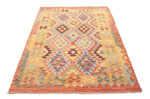 Tappeto Kilim Geometrico Arancione Giallo 128x177 Cm