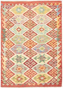 Tappeto Kilim Geometrico Rosso Multicolore 125x178 Cm