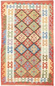 Tappeto Kilim Geometrico Rosso Avorio 125x200 Cm