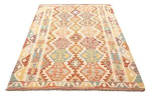 Tappeto Kilim Geometrico Beige Arancione 125x189 Cm
