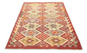 Tappeto Kilim Geometrico Rosso Multicolore 125x178 Cm