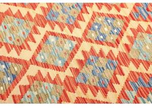 Tappeto Kilim Geometrico Arancione Avorio 124x182 Cm