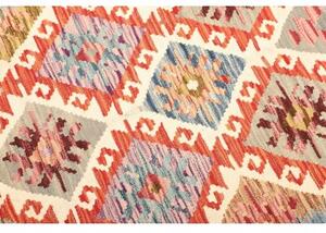 Tappeto Kilim Stilizzato Arancione Azzurro 129x177 Cm
