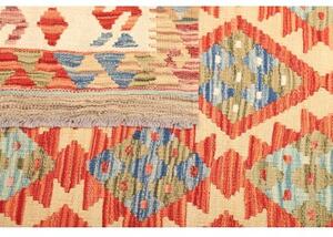 Tappeto Kilim Geometrico Arancione Avorio 124x182 Cm