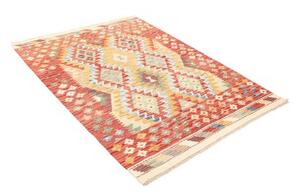 Tappeto Kilim Geometrico Rosso Mattone Multicolore 127x172 Cm
