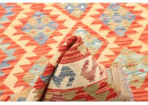 Tappeto Kilim Geometrico Arancione Avorio 124x182 Cm