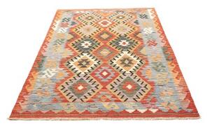Tappeto Kilim Geometrico Arancione Azzurro 125x180 Cm