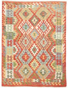 Tappeto Kilim Geometrico Rosso Multicolore 152x202 Cm