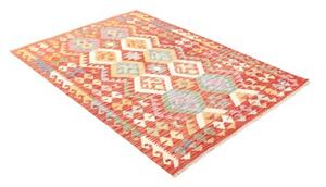 Tappeto Kilim Geometrico Arancione Multicolore 123x178 Cm